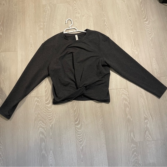 Lululemon Tuck & Gather Pullover Heathered Mod Black Gray size 8 - Picture 6 of 14